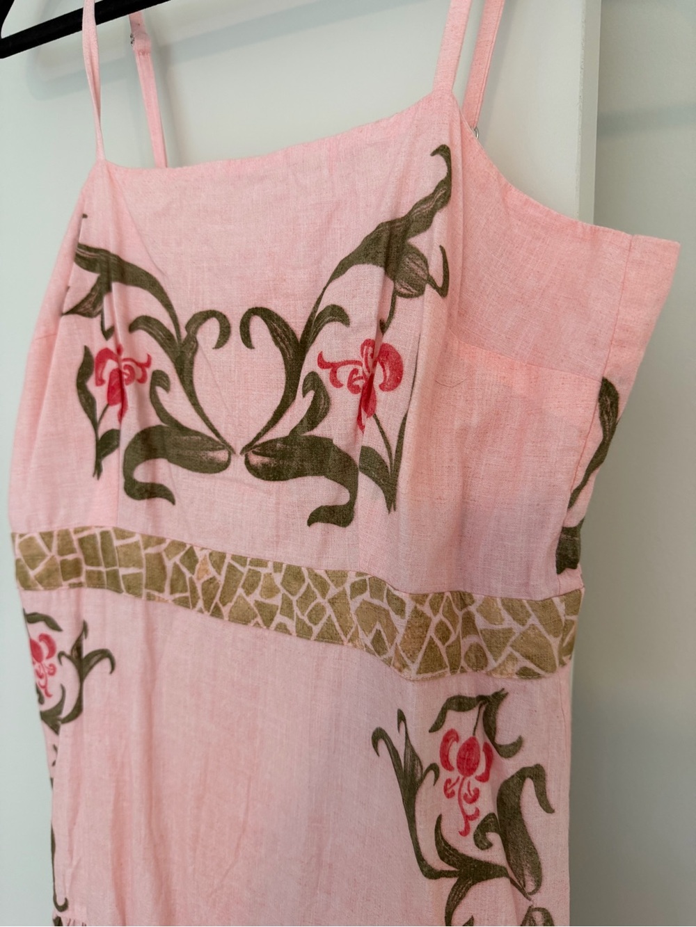 Sleeveless Pink Floral Embroidered Maxi Dress - Picture 3 of 5